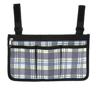 SYUULCOI Sac latéral Multipoches pour Fauteuil Roulant, Pochette de Rangement Suspendue pour Articles Divers, Portefeuille, Stockage de collations (Chèque Bleu)
