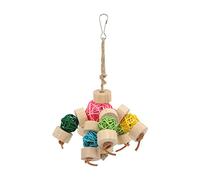 SYUULCOI Toy à Mastication du Perroquet coloré de soulagement de soulage anxiété Suspendue perroqueur Sepak Takraw Jouet pour Les perroquets d'oiseaux (S)