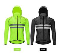 SYUULCOI Veste de Cyclisme à Capuche Coupe-Vent pour Hommes, Respirante, réfléchissante, Haute visibilité, pour vélo, équitation, Manteau de Sport (XL)