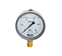 Syveco 1615012 Série 1615 Boîtier en acier inoxydable avec indicateur de pression pour salle de bain, radial, 1/2" BSP 100 mm de diamètre, 0/160 bar