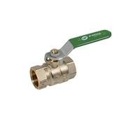 Syveco 577002 Série 577 Vanne à bille en laiton, Poignée en acier plat vert, 1/4" FBSP x 1/4" FBSP