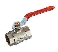 Syveco 580009 Série 580 Robinet à tournant sphérique en laiton Série de construction PN16 Poignée plate rouge en acier 2" FBSP x 2" FBSP