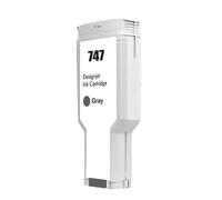 Sywchrf Cartouche à Encre Compatible 300 ML Compatible avec 747 747xl P2V84A P2V85A P2V86A P2V87A Fonctionne avec Imprimante DesignJet Z6 Z9(747-Gray)