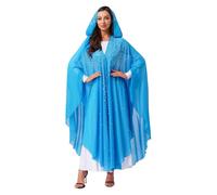 Sywiyi Abaya Robe longue élégante en mousseline de soie avec capuche Dubaï Turquie Moyen-Orient Vêtements islamiques musulmans, bleu ciel, taille unique