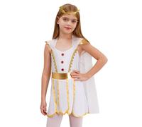 Sywiyi Costume Ancienne Déesse Romaine Grecque Costume Ange Pour Enfants Mädchen Reine Égyptienne Grec Déguisement Carnaval Halloween Noël Blanc 5-6 ans