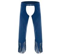 Sywiyi Costume Cowboy Ranger Rodeo Wild West Homme Pantalon Cowboy Vintage Pantalon En Daim Costume Traditionnel Hippie Déguisement Carnaval Halloween Bleu M