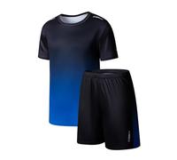 Sywiyi Ensemble Sportif Dentraînement Pour Football Enfant Et Adolescent Tenue Sportive Pour Basket Tennis Jogging Tshirt À Col Rond Short De Sport Bleu 13-14 ans