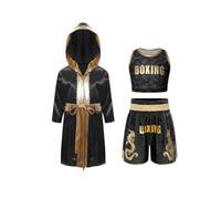 Sywiyi Fille Tenue De Boxe Enfant Garcon Ensemble Kiki Boxing Muay Thai | Respirant,Ensemble De Pièces,Avec Des Robes Boxe,Entraînement Kickboxing,Training,Kick Thai,Boxing,Mma,Noël,Fête Thème