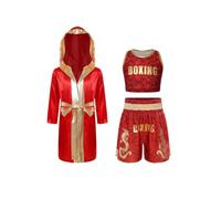 Sywiyi Fille Tenue De Boxe Enfant Garcon Ensemble Kiki Boxing Muay Thai | Respirant,Ensemble De Pièces,Avec Des Robes Boxe,Entraînement Kickboxing,Training,Kick Thai,Boxing,Mma,Noël,Fête Thème