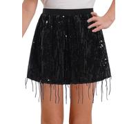 Sywiyi Going to The Latin American Ball Tango Cha Cha Little Girl with Tassels Ballet Skirts Modern Dance Jazz Salsa with Fringe Dance Practice Clothing Noir 10-11 Ans