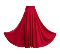 Sywiyi Jupe flamenco longue pour femme danse du ventre maxi jupe de danse espagnole avec élastique pour salle de bal, bordeaux, 6X-Large