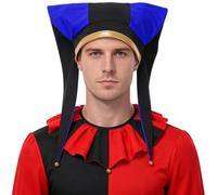 Sywiyi Parure Tête Carnaval Médiéval Bonnet Bouffon Cirque Accessoires De Bleu Taille Unique