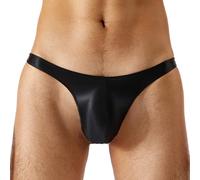 Sywiyi Slip de bain pour homme String Tanga Slip de bain Court Serré Mini Slip Maillot de bain Thongs Trunks Été Maillot de bain Stretch Taille basse, Noir , XL
