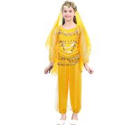 Sywiyi Vêtement Danse Du Ventre Pour Mädchen Avec Paillettes Robe Bal Indienne Arabe Princesse Manches Longues Costume Oriental Costume Dhalloween Carrousel Cosplay