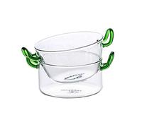 Sywlwxkq Bol à Soupe avec 2 poignées 500ML, Bols à Soupe Transparents avec poignées en Verre Cristal allant au Micro-Ondes Cuisine Moderne pour Salade de Fruits Petit-déjeuner à la crème glacée Desse