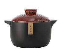 Sywlwxkq Cocotte Japonaise avec Couvercle, Pot en Céramique 3 L / 4L, Cocotte Ménagère, Marmite, Idéal pour la Cuisine Classique, Pot à Soupe Céramique Céramique/Marron / 4L