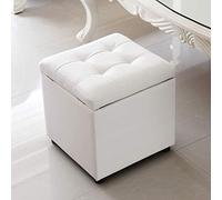 Sywlwxkq Cube Faux Cuir Ottoman Tabouret De Pied De Rangement Pouf Banquette, Boîte À Jouets Organisateur Boîte Pouf Coffre Siège Simple pour La Maison-Blanc 40x40x40cm (16x16x16)