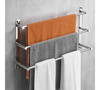 Sywlwxkq Porte-Serviettes 3 Niveaux Porte-Serviettes de Bain Mural SUS 304 Porte-Serviettes en Acier Inoxydable 50 cm Porte-Serviettes Porte-Serviettes Rails pour Cuisine Salle de Bains Toi