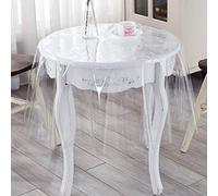 Sywlwxkq Protecteur de Table Rond en Plastique Transparent, Nappe imperméable antidérapante antidérapante pour Table Basse de Bureau extérieur Pad-0.23mm Diamètre: 240cm
