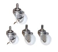 Sywlwxkq Roulette de Meuble 304 Attaches de Boulon M8 en Acier Inoxydable Roues pivotantes en Nylon Charge 100 kg roulettes Robustes avec Freins, résistantes à l'usure/muet, 4 pièces