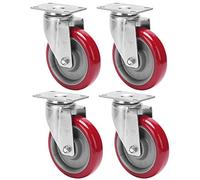 Sywlwxkq roulettes de Transport, roulettes Lourdes, roulettes universelles avec Freins, capacité de Charge 500 kg, 4 pièces, Roues en Caoutchouc polyuréthane, 360 & deg; Rotation, 4 sans FR
