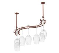 Sywlwxkq Support de Verre de Champagne en Fer forgé Suspendu au Plafond, Support de Verre à Pied, Support de Verre, Support de séchage de Verre à vin, Noir