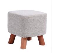 Sywlwxkq Tabouret de Pied Poufs carrés Ottomans, Doux et lavables Tabourets Bas Pouf Chaise Housse en Lin Assis Coussin Pieds Tabouret 4 Pieds en Bois Décoration de la Maison (Couleur: B, T