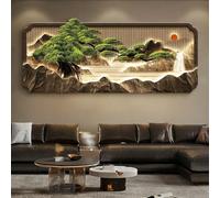 SYXHJTFZ Art Mural en Grès LED 3D Sculpture Murale en Relief avec Lumières Enfichables, Peinture Décorative for Salon, Chambre À Coucher, Entrée(B,59.1x24.4in)