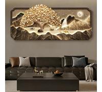 SYXHJTFZ Art Mural en Grès LED 3D Sculpture Murale en Relief avec Lumières Enfichables, Peinture Décorative for Salon, Chambre À Coucher, Entrée(F,59.1x24.4in)