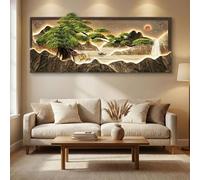 SYXHJTFZ Art Mural en Grès LED 3D Sculpture Murale en Relief avec Lumières Enfichables, Peinture Décorative for Salon, Chambre À Coucher, Entrée(G,70.9x29.5in)