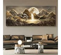 SYXHJTFZ Art Mural en Grès LED 3D Sculpture Murale en Relief avec Lumières Enfichables, Peinture Décorative for Salon, Chambre À Coucher, Entrée(A,47.2x19.7in)
