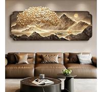 SYXHJTFZ Art Mural en Grès LED 3D Sculpture Murale en Relief avec Lumières Enfichables, Peinture Décorative for Salon, Chambre À Coucher, Entrée(C,47.2x19.7in)
