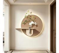 SYXHJTFZ Décoration Murale 3D en Grès Forme Lune à LED, Étagère Rangement Vase Plante Artificielle Déco Salon Chambre Entrée Maison(E,55 * 40cm/21.7 * 15.7in)