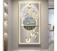 SYXHJTFZ Tableau Mural LED 3D Moderne for Salon, Décoration Murale À Intensité Variable avec Télécommande, Cadre en Alliage D'aluminium(K,35.43x70.87in)