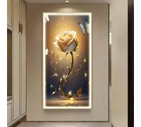 SYXHJTFZ Tableau Mural LED 3D Moderne for Salon, Décoration Murale À Intensité Variable avec Télécommande, Cadre en Alliage D'aluminium(E,35.43x70.87in)