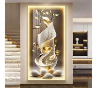 SYXHJTFZ Tableau Mural LED 3D Moderne for Salon, Décoration Murale À Intensité Variable avec Télécommande, Cadre en Alliage D'aluminium(A,27.56x55.12in)