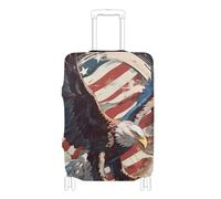 SyXIOP 4th of July Independence Day Brown Bird Housse de bagage élastique anti-rayures pour bagages de 45,7 à 81,3 cm, Oiseau brun du 4 juillet pour le jour de l'indépendance, S 18-20 in, Classique