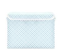 SyXIOP Bac de rangement pliable avec couvercles et poignées Motif à carreaux Bleu/blanc 40 l 42 x 32 x 30 cm