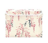 SyXIOP Bacs de rangement pliables en saule de style japonais - 40 L - Transparents - Empilables - Avec poignées - Avec couvercles - Pour la maison et le bureau - 42 x 32 x 30 cm