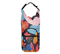 SyXIOP Bouteille d'eau à fleurs colorées avec sac de transport à fermeture éclair pour randonnée, sac à dos de 51/61/81/1,2 l pour adultes et enfants, marche, camping, voyage, Bolsa para Botella De