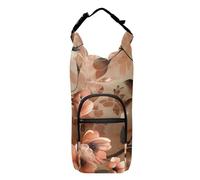 SyXIOP Bouteille d'eau portable marron vintage à fleurs sac de transport 50/61/81/118 ml pour adultes et enfants pour la marche, la randonnée, le camping, les voyages, Bolsa para Botella De Agua