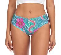 SyXIOP Bright Tropical Leaf Flower Blue Magenta Slip Femme Culotte Évacuation de l'humidité, Fleurs tropicales bleues et magenta, XL