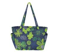 SyXIOP Cabas de piscine Sac de plage Sac de piscine Carnation Vert citron et bleu marine