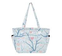 SyXIOP Cabas Piscine Sac Pliable Arbre Love Pastel Simple Bleu