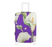 SyXIOP Calla Housse de protection élastique lavable pour valise de 45,7 à 81,3 cm Violet, Calla Lily Fleur Papillon Violet, M 22-24 in, Classique