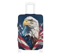 SyXIOP Cartoon Bird 4 juillet Independence Day Housse de bagage élastique durable résistant aux rayures Convient aux bagages de 45,7 à 81,3 cm, Cartoon Bird 4th of July Independence Day, L 26-28 in