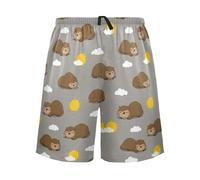 SyXIOP Cartoon Sundown Otter Short de pyjama en coton pour homme, dessin animé coucher de soleil loutre, M