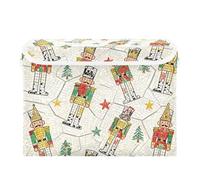 SyXIOP Casse-noisette Soldats Colorés 40 L Grands bacs de rangement pliables avec poignées Couvercle décoratif Boîtes de rangement de Noël pour la maison et le bureau 42 x 32 x 30 cm