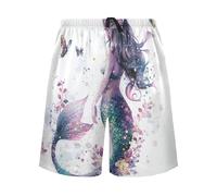 SyXIOP Chic Sirènes Blanc Casual Short Pyjama Noël Pyjama Bas Hommes pour Cadeaux de Noël, Sirènes blanches chic, XL