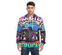 SyXIOP Color Cool Monsters Truck Veste à capuche pour homme, Camion monstres cool couleur, S